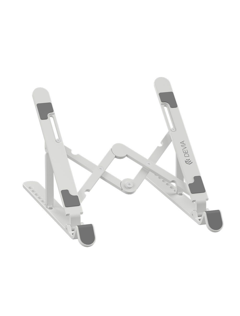 DEVIA Kintone Series Multi-function Folding Stand For Tablet & Laptop, Material PP+ fiber material, Size 253.8*44*17mm, Weight 198g, Color White