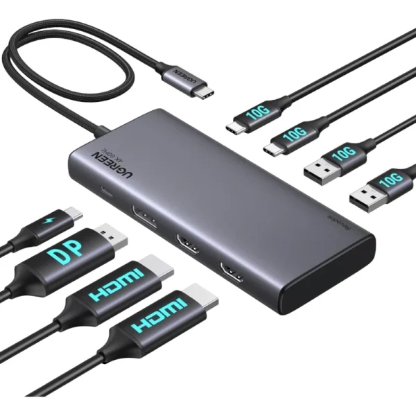 Station d’accueil Ugreen USB-C 8-en-1 HDMI + DP (35625)