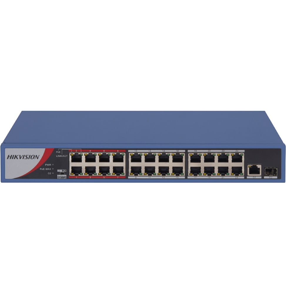 Switch Non Administrable HIKVISION 24 Ports Fast Ethernet 10/100 PoE (DS-3E0326P-E-M-B)