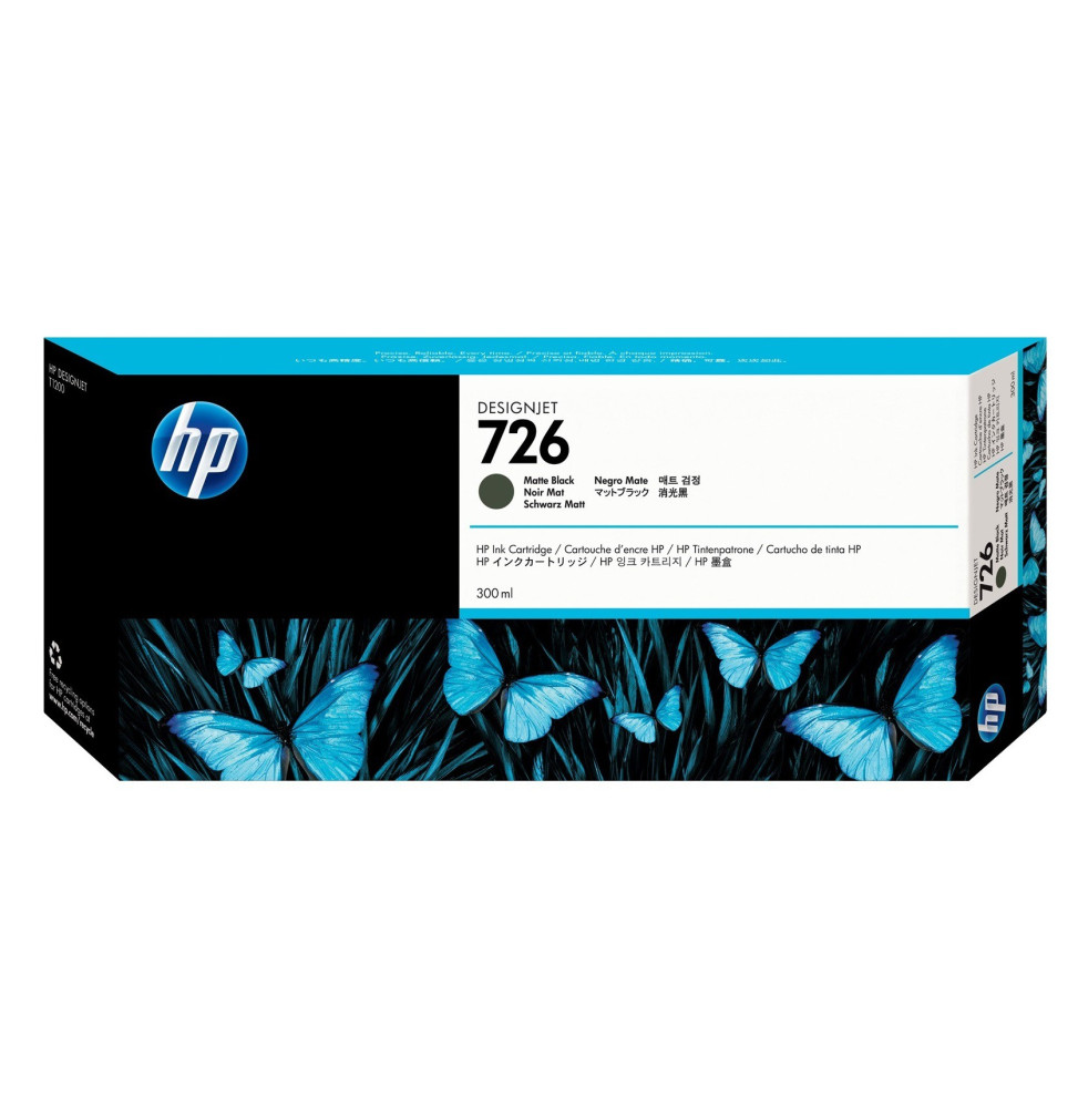 HP 726 Noir mat - Cartouche d'encre HP d'origine (CH575A)